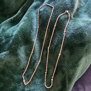 Vintage Monet Gold Necklaces 12" 14"